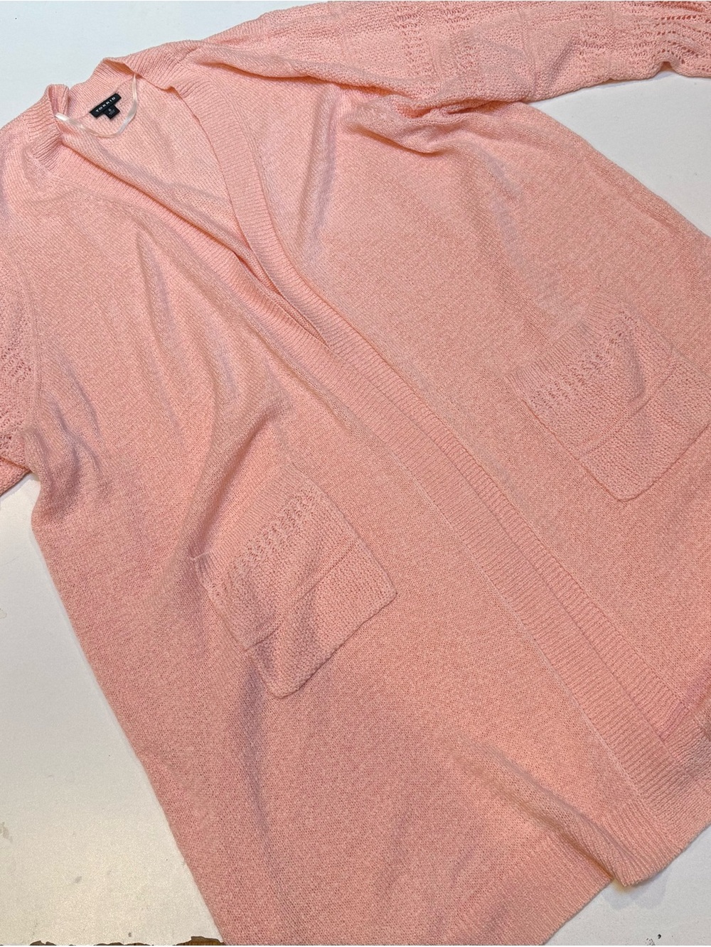 torrid Peach Pink Open-Front Knit Robe Cardigan